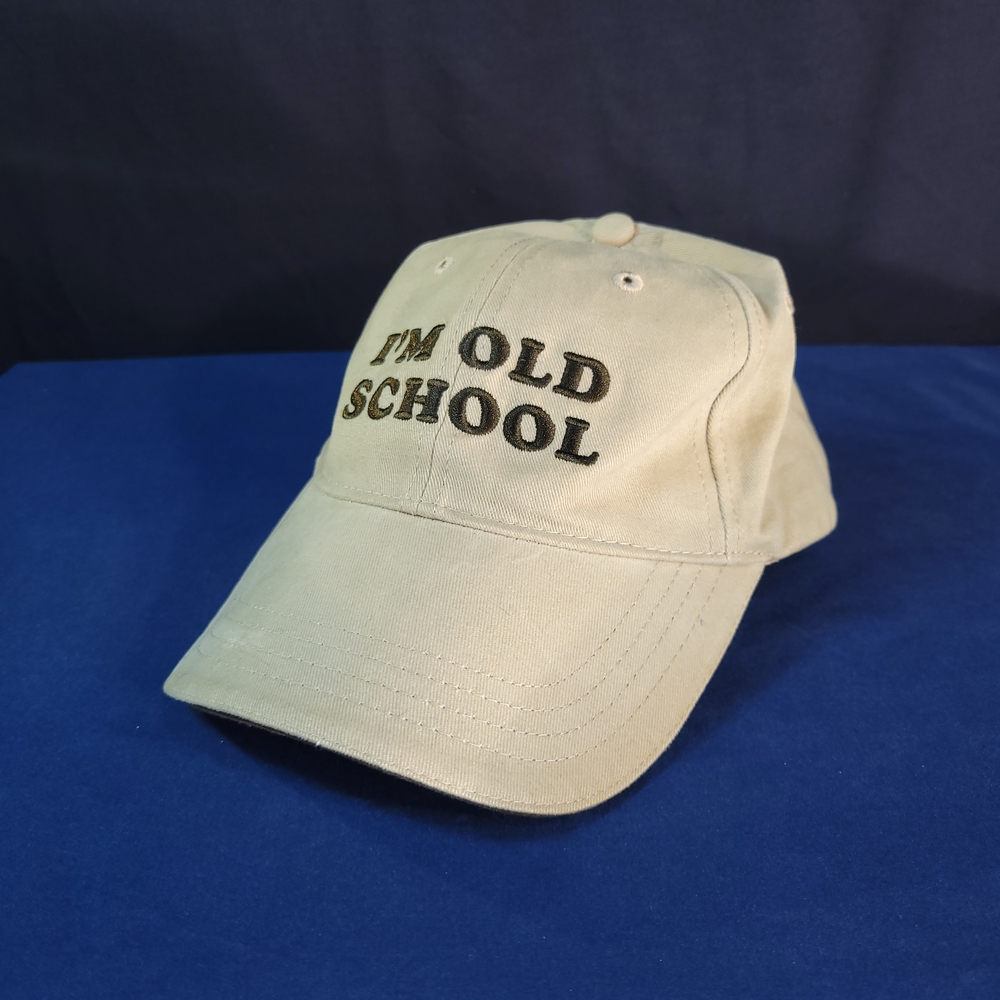 Beige 'I'm Old School' Cap